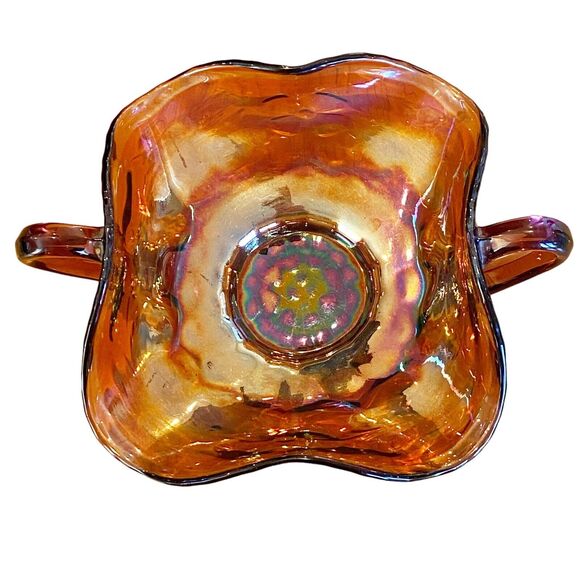 Fenton Amethyst Glass Candy Dish Carnival Antique Honeycomb & Clover Bon Bon 6" - Picture 3 of 10